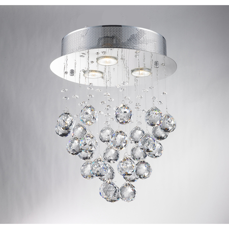 BETHEL Clear Crystal Chrome Metal Light Fixture LX03SH